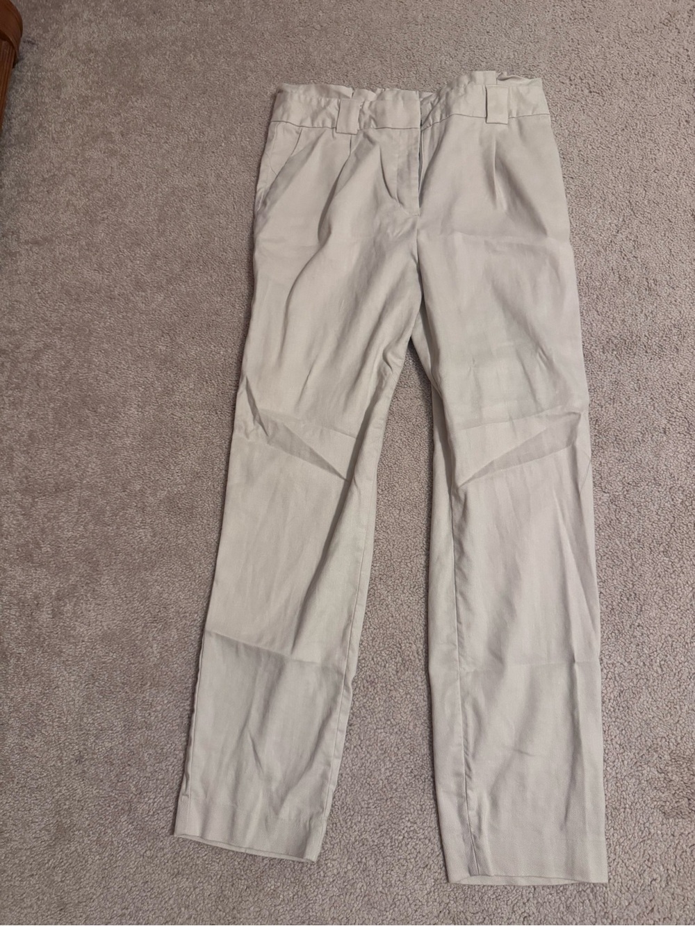 Express Cream Straight-Leg Dress Pants